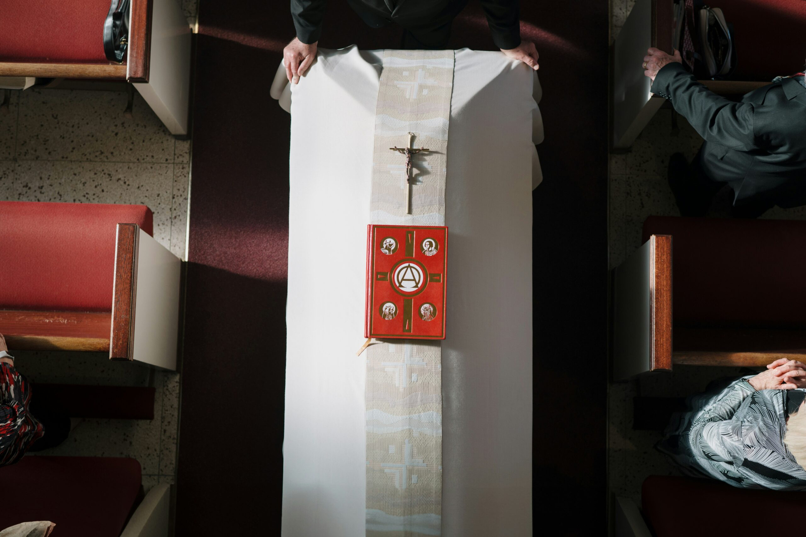 a priest prepares a